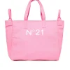 Bags And Backpacks | Logomania>N°21 Branded canvas shopper bag pink