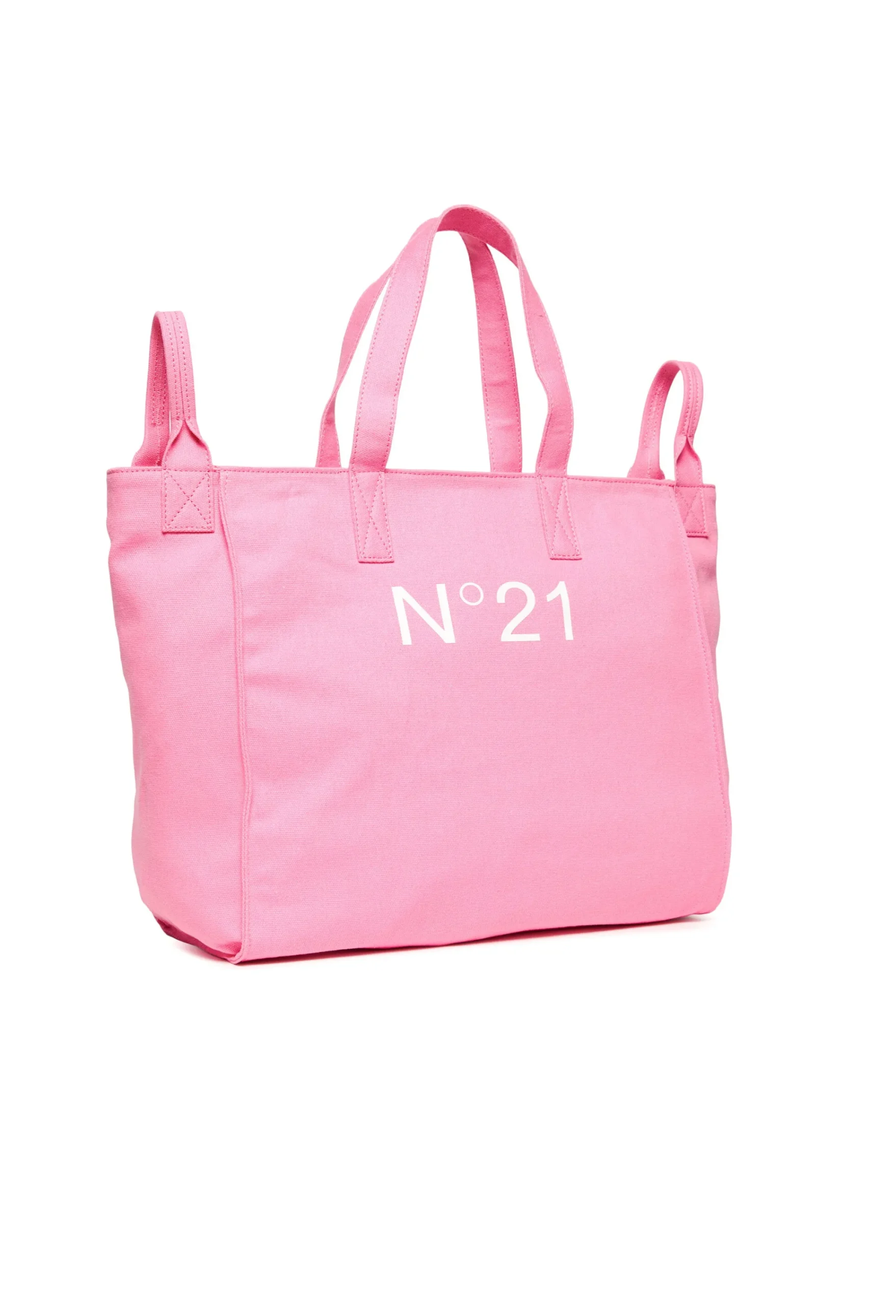 Bags And Backpacks | Logomania>N°21 Branded canvas shopper bag pink