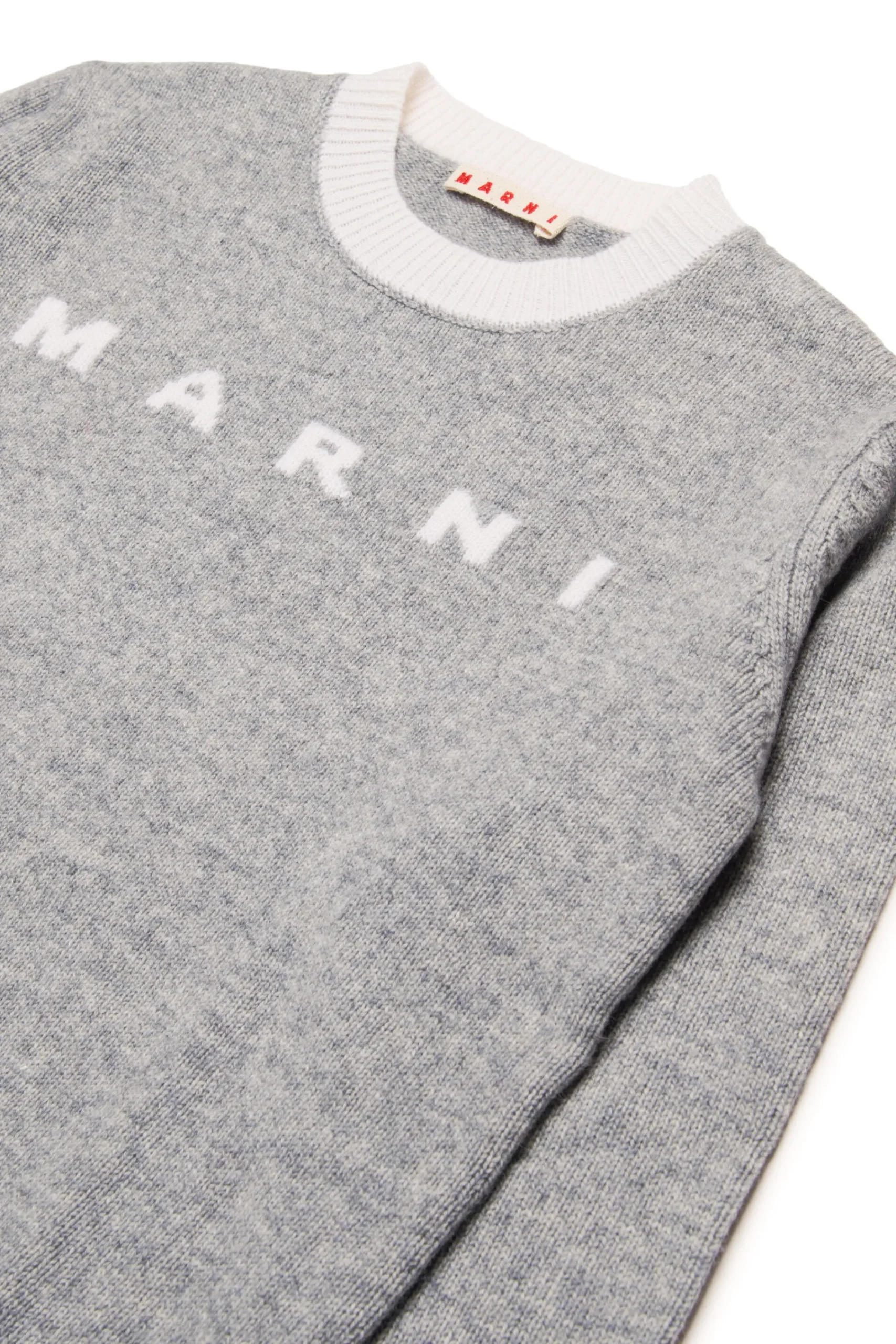 Knitwear | Knitwear>MARNI Branded cashmere-blend pullover grey melange