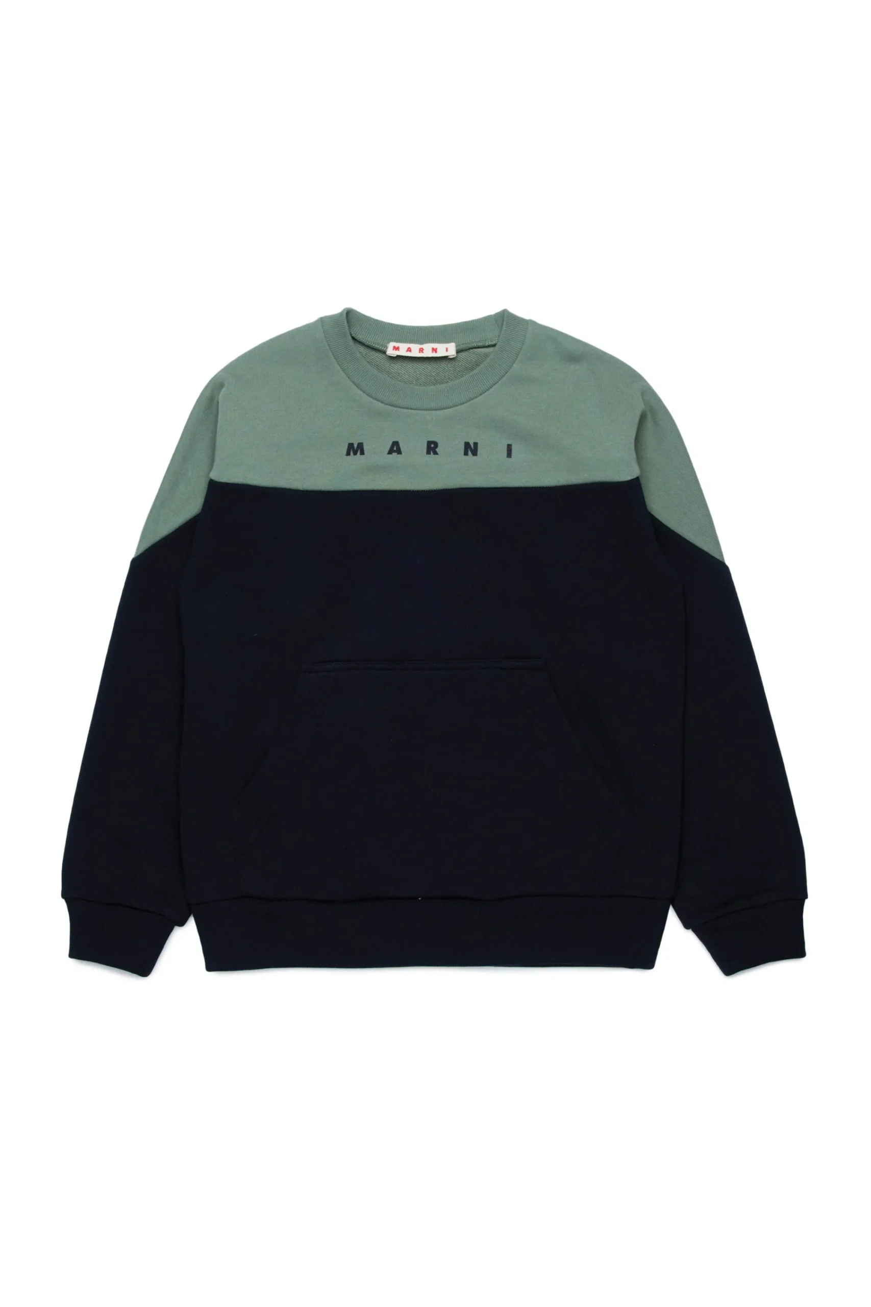 Sweatshirts | Sweatshirts>MARNI Branded colourblock crew-neck sweatshirt black