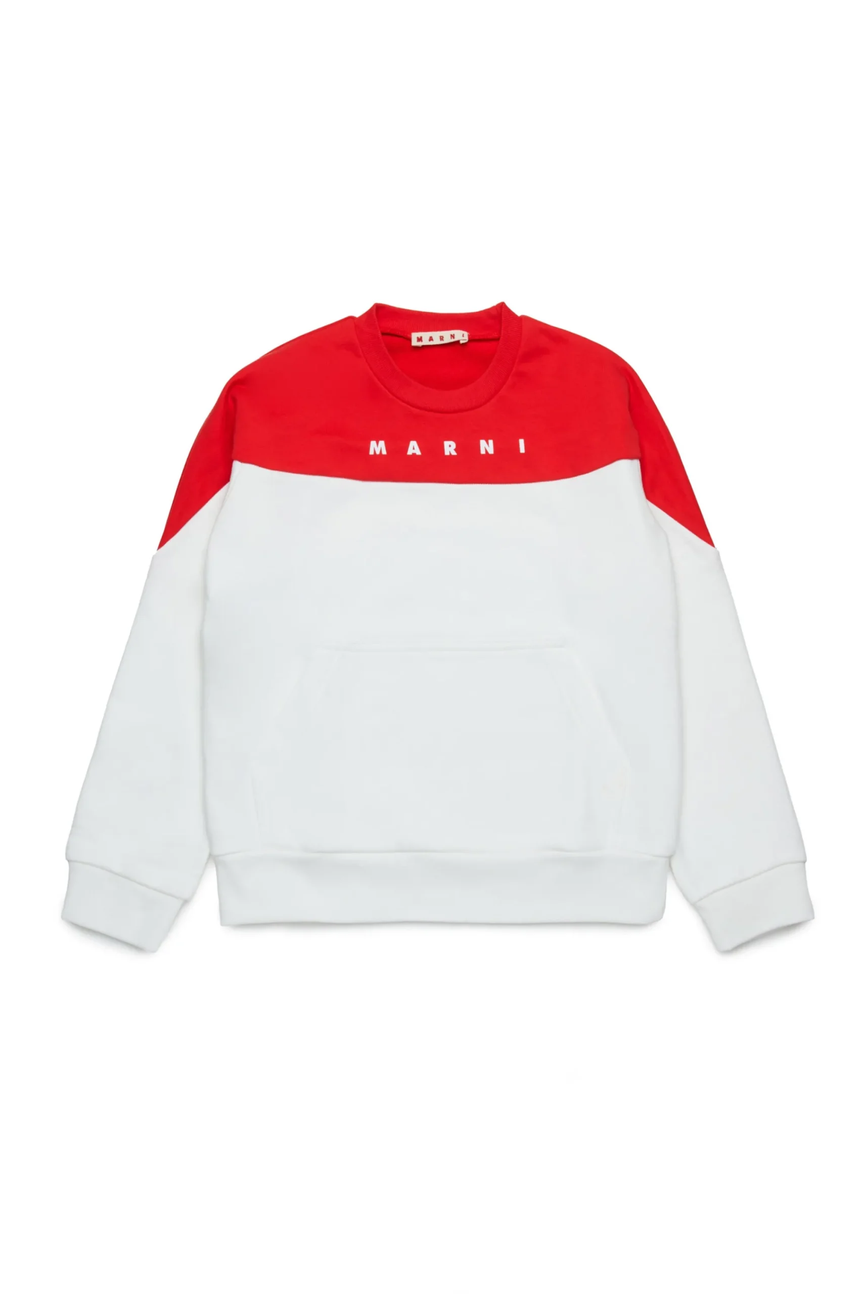 Sweatshirts | Sweatshirts>MARNI Branded colourblock crew-neck sweatshirt natural white