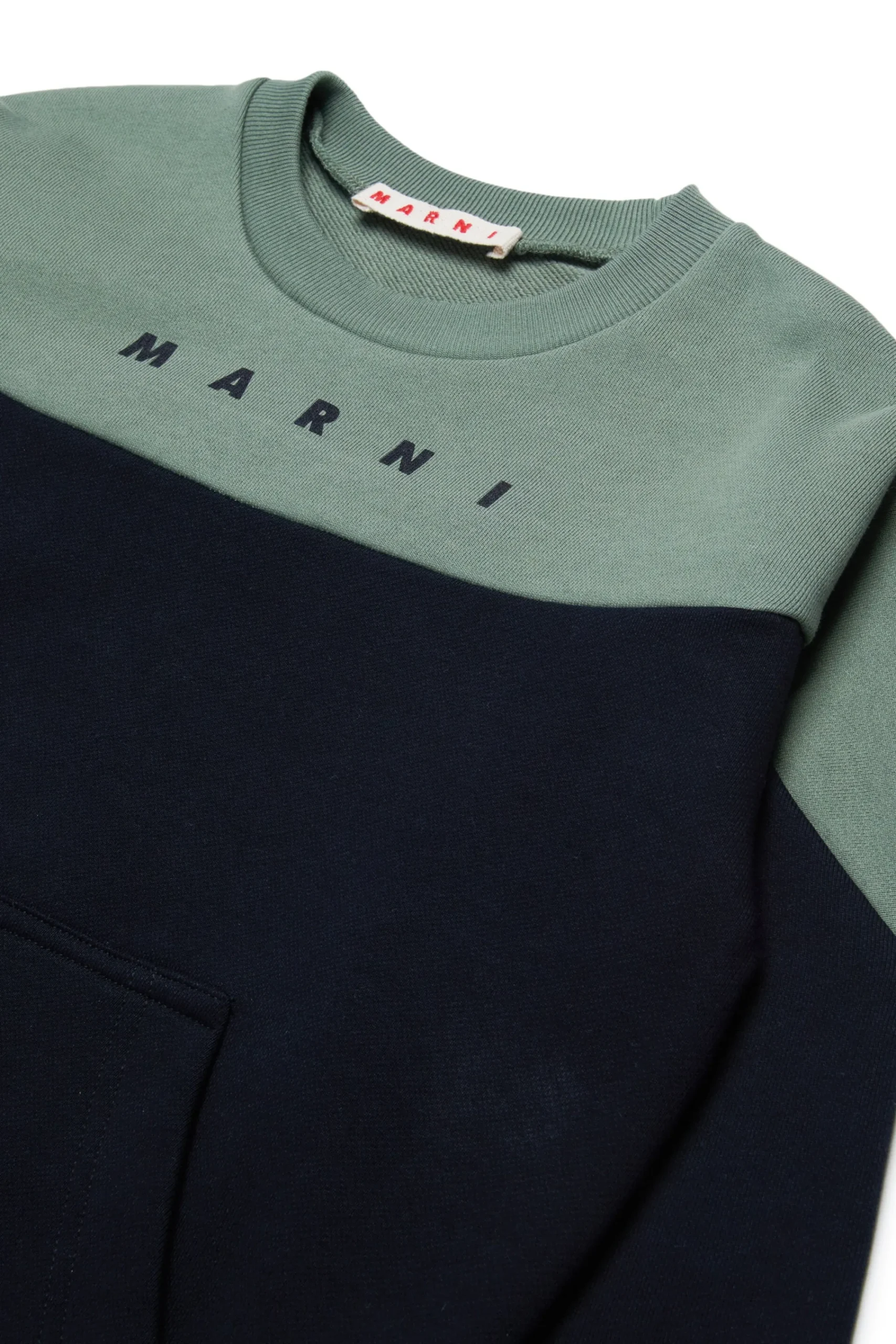 Sweatshirts | Sweatshirts>MARNI Branded colourblock crew-neck sweatshirt black