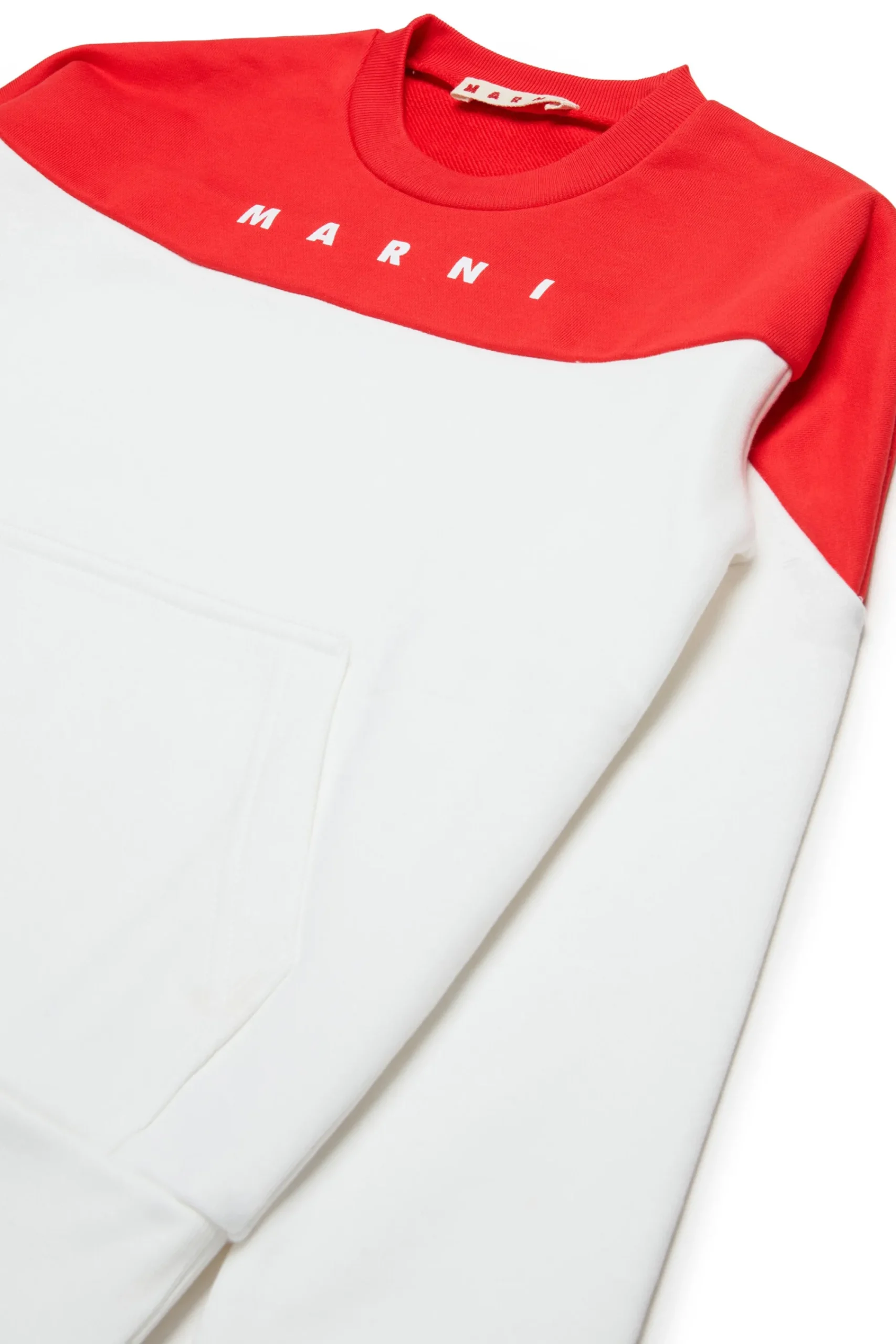 Sweatshirts | Sweatshirts>MARNI Branded colourblock crew-neck sweatshirt natural white