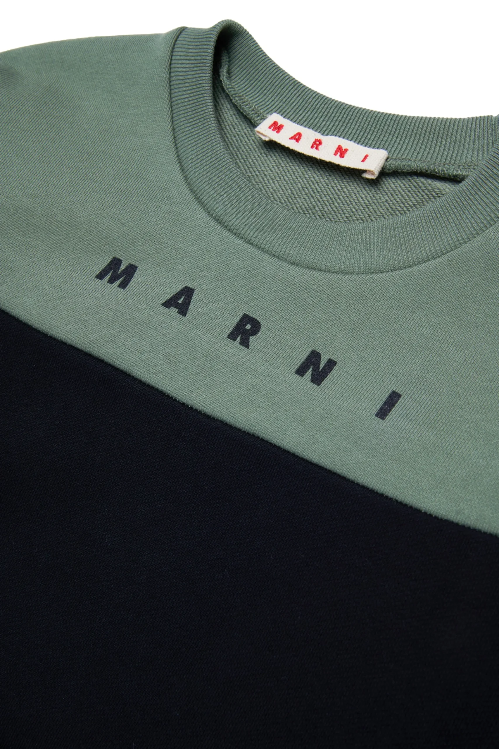 Sweatshirts | Sweatshirts>MARNI Branded colourblock crew-neck sweatshirt black