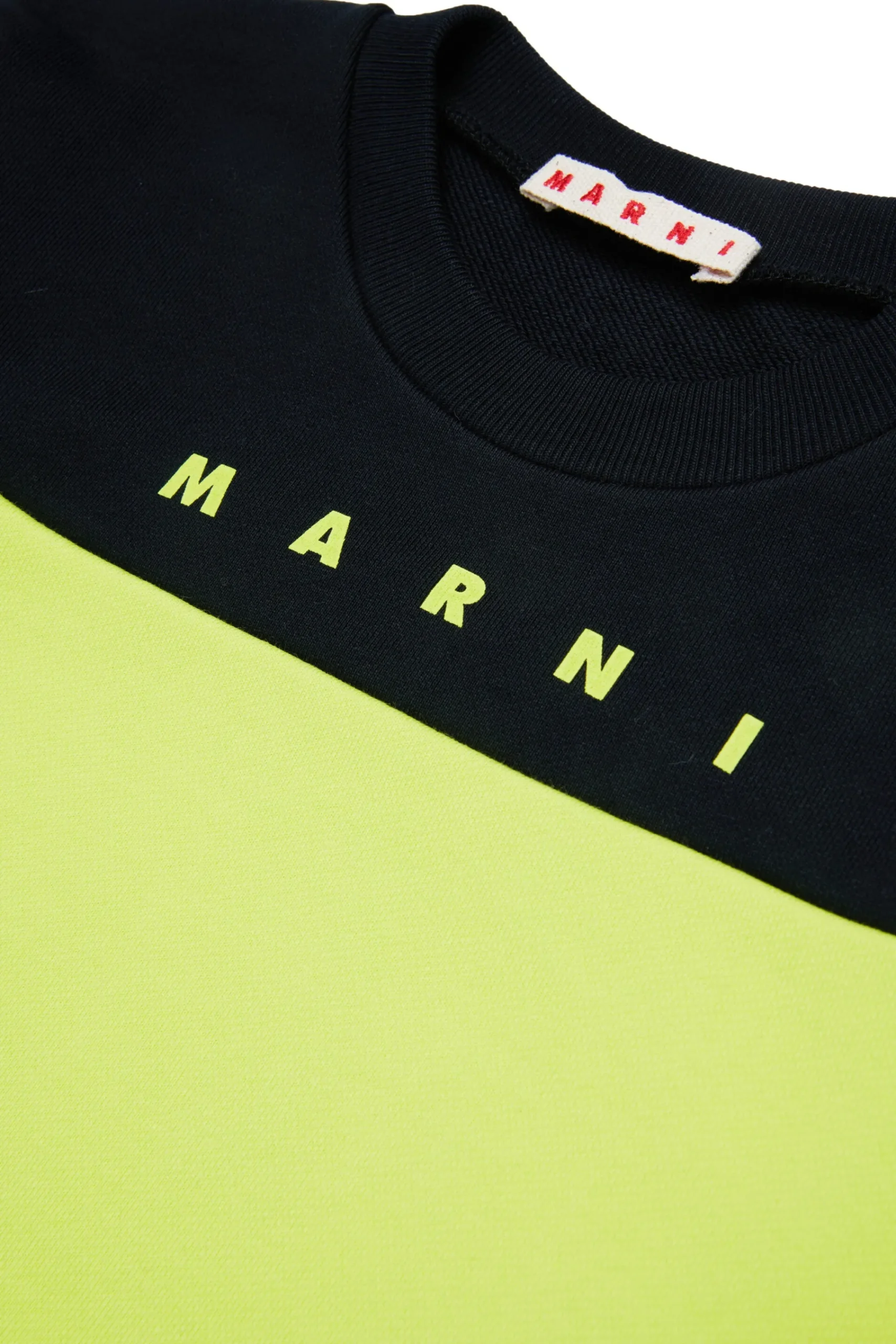 Sweatshirts | Sweatshirts>MARNI Branded colourblock crew-neck sweatshirt slime green