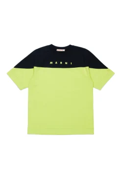 T-Shirts | T-Shirts>MARNI Branded colourblock T-shirt slime green