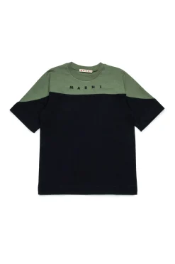 T-Shirts | T-Shirts>MARNI Branded colourblock T-shirt black