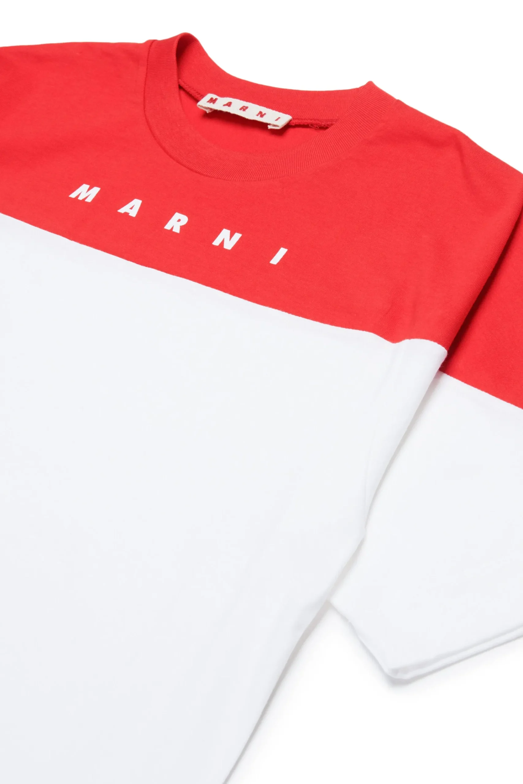 T-Shirts | T-Shirts>MARNI Branded colourblock T-shirt natural white