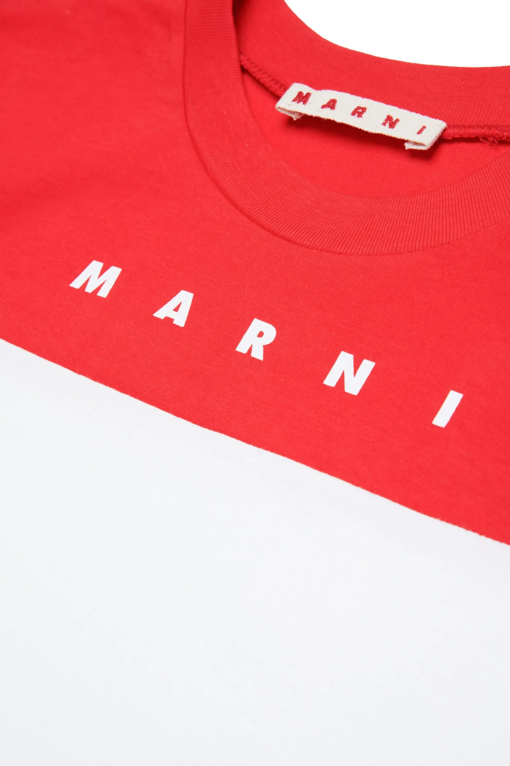 T-Shirts | T-Shirts>MARNI Branded colourblock T-shirt natural white