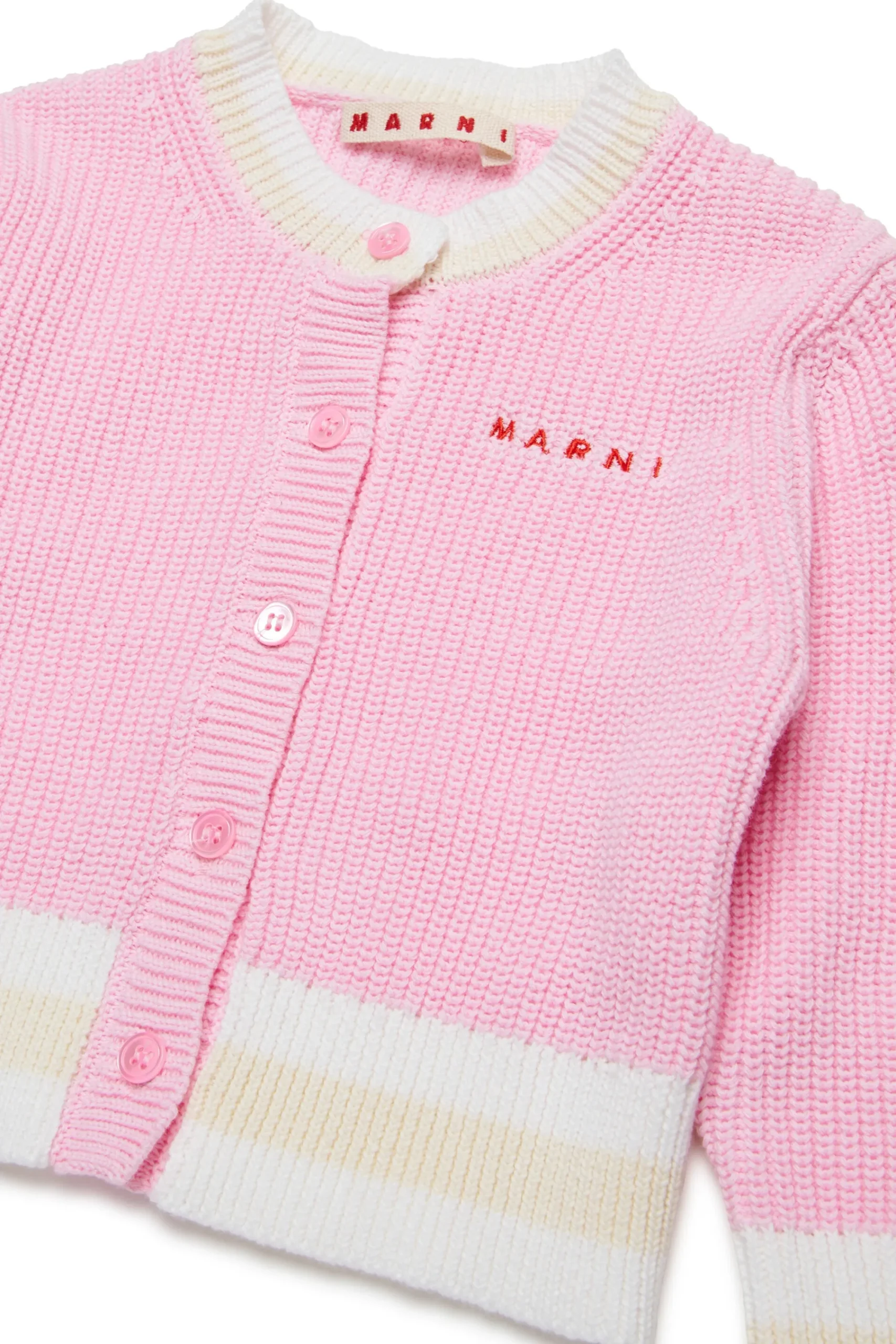 Knitwear>MARNI Branded cotton cardigan light pink