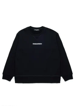 Sweatshirts | Activewear>DSQUARED2 Branded cotton sweatshirt black