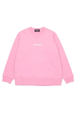 Sweatshirts | Activewear>DSQUARED2 Branded cotton sweatshirt minnie pink