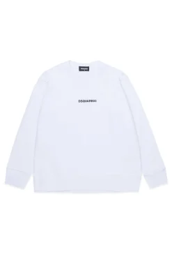 Sweatshirts | Activewear>DSQUARED2 Branded cotton sweatshirt white