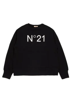 Sweatshirts | Activewear>N°21 Branded crew-neck sweatshirt black