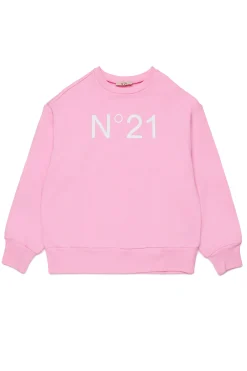 Sweatshirts | Activewear>N°21 Branded crew-neck sweatshirt pink
