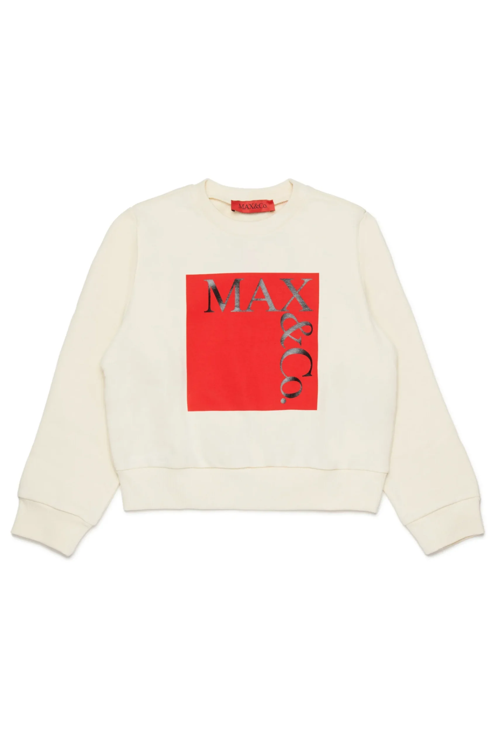Sweatshirts>MAX&Co. Branded crew-neck sweatshirt white
