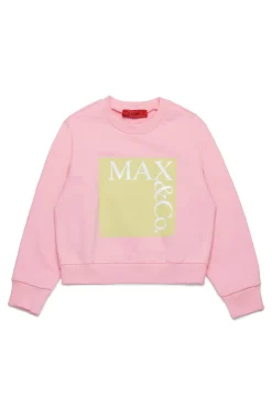 Sweatshirts | Logomania>MAX&Co. Branded crew-neck sweatshirt candy pink