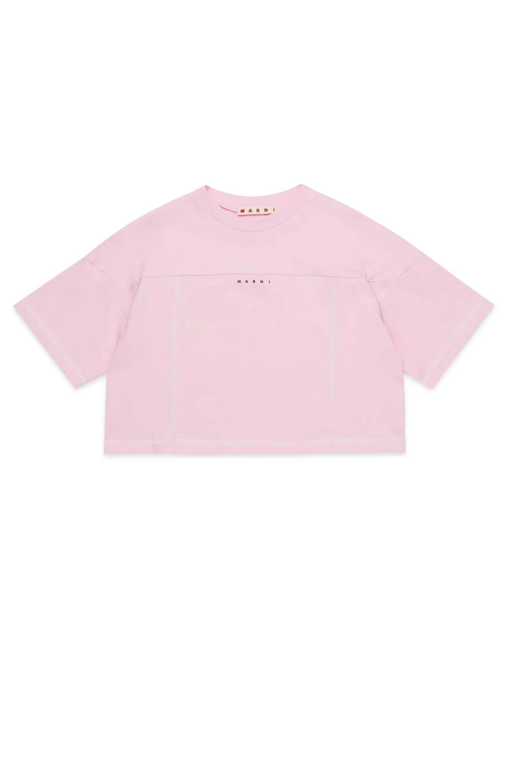 T-Shirts | Activewear>MARNI Branded cropped T-shirt light pink