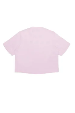 T-Shirts>MARNI Branded cropped T-shirt light pink
