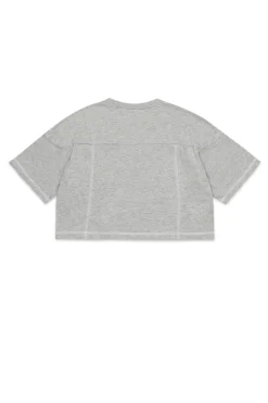 T-Shirts | Activewear>MARNI Branded cropped T-shirt inox gray melange