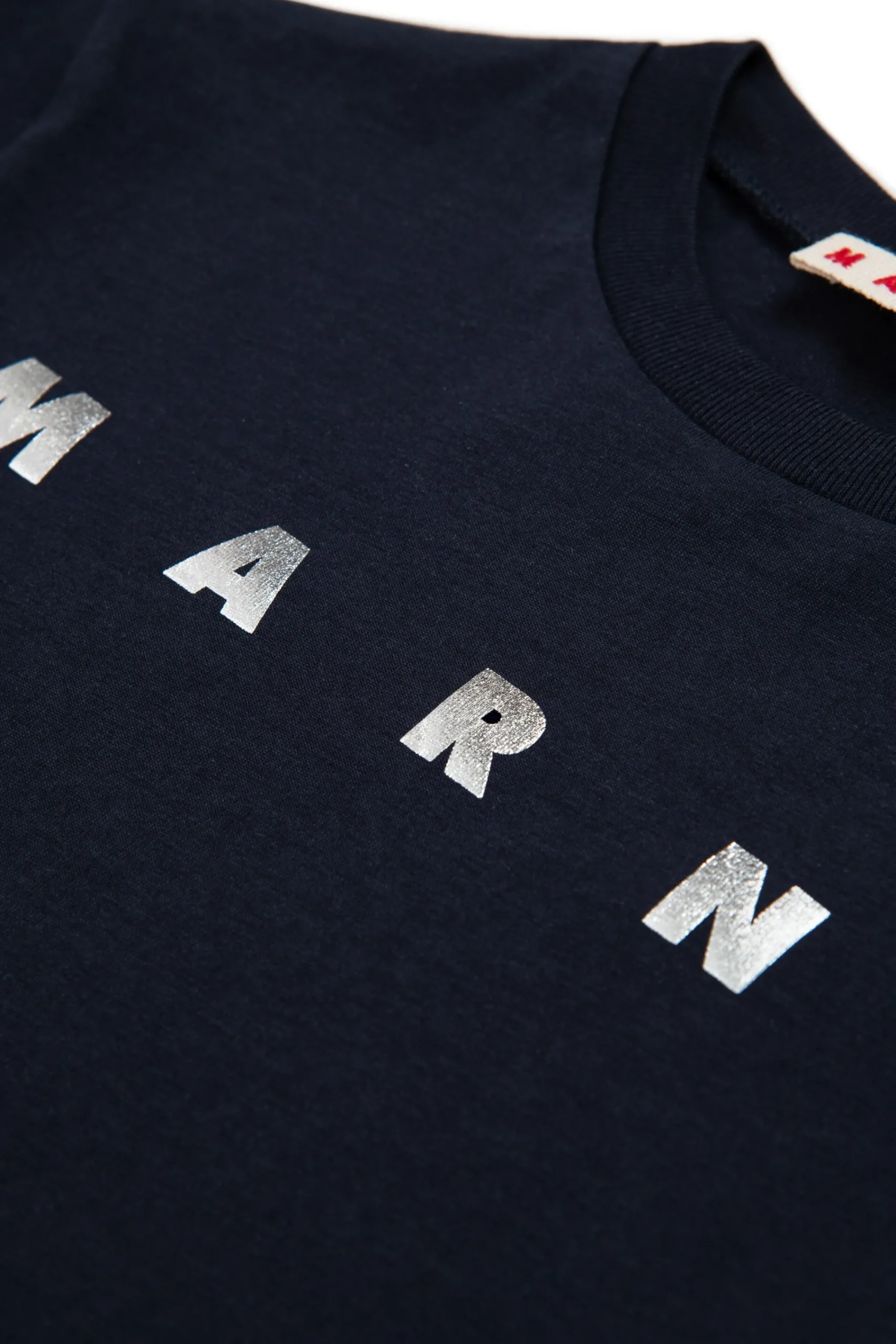 T-Shirts>MARNI Branded cropped T-shirt blue navy