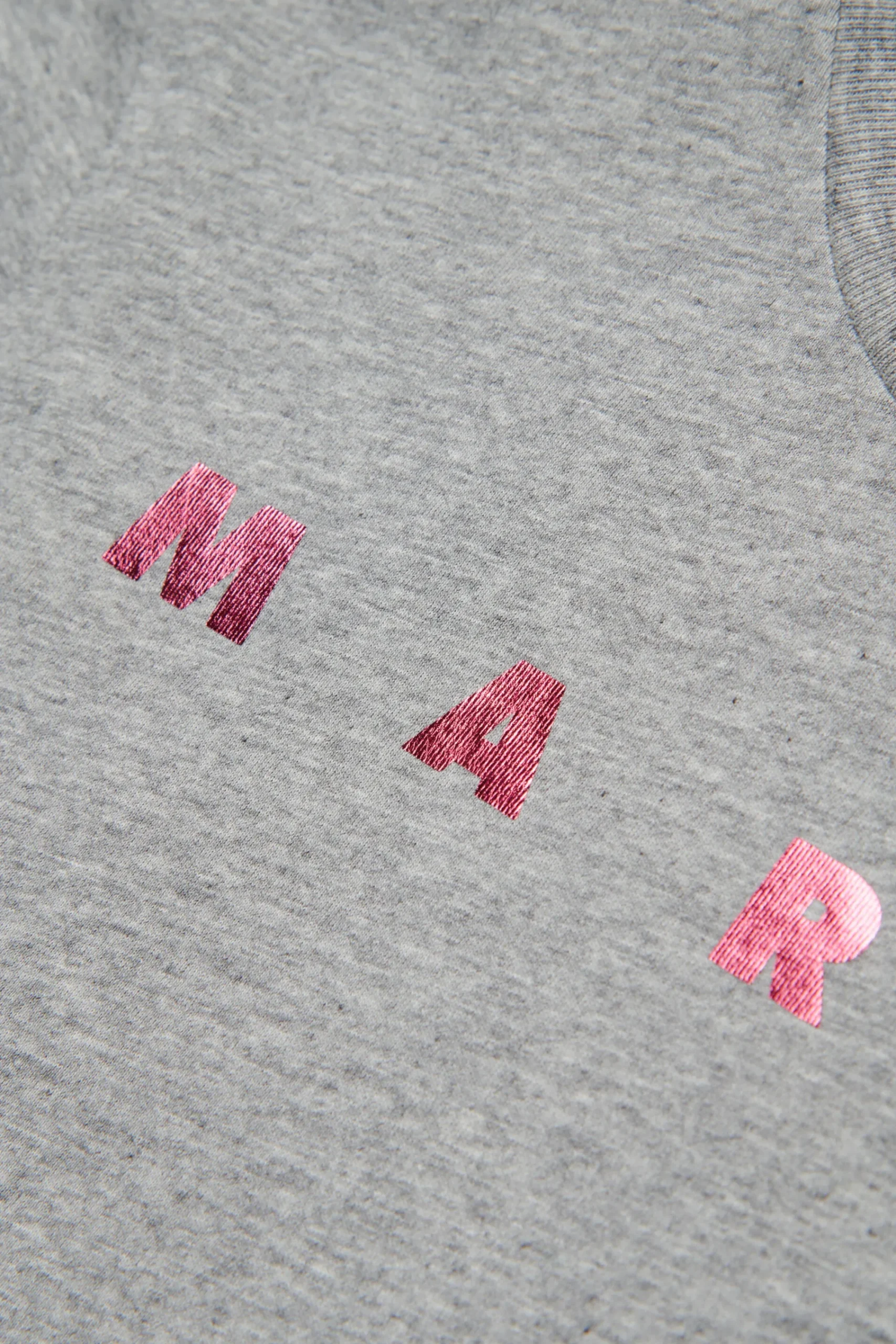T-Shirts>MARNI Branded cropped T-shirt inox gray melange