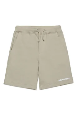Shorts | Activewear>DSQUARED2 Branded fleece shorts medium gray