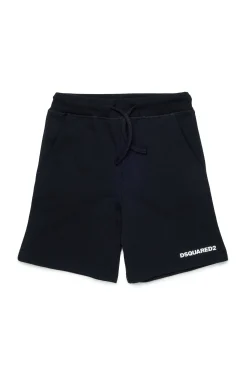 Shorts | Activewear>DSQUARED2 Branded fleece shorts black