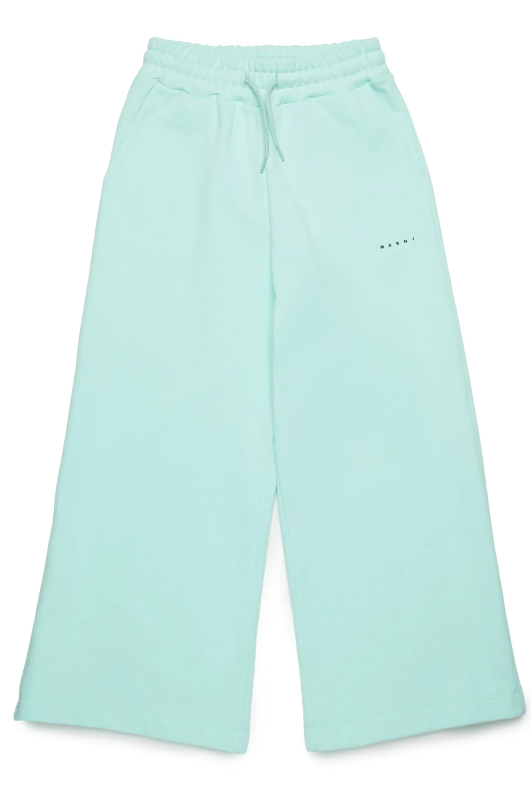 Pants | Activewear>MARNI Branded fleece wide-leg pants placid blue