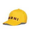 Hats And Caps | Logomania>MARNI Branded gabardine baseball cap intense yellow