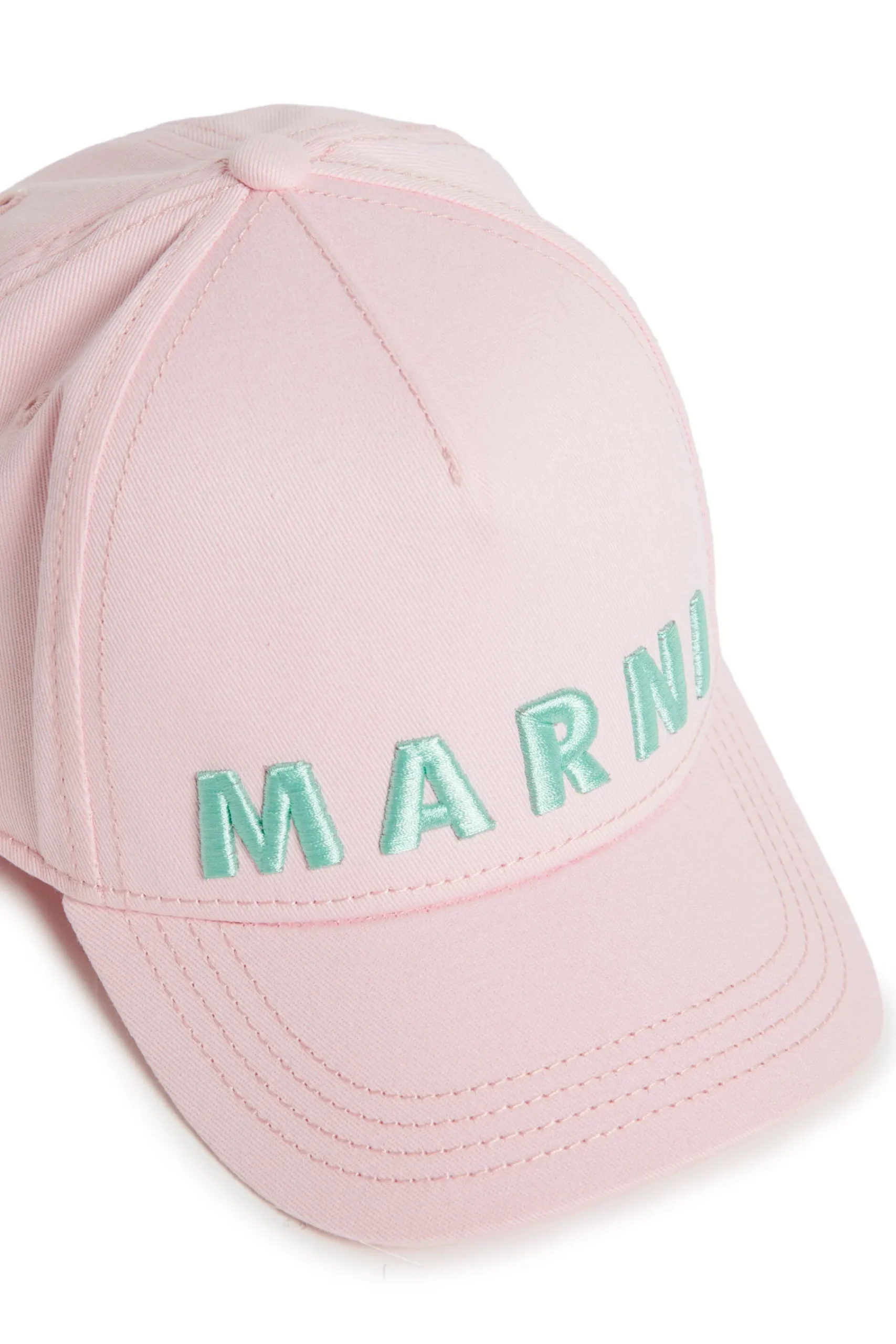 Hats And Caps | Logomania>MARNI Branded gabardine baseball cap light pink