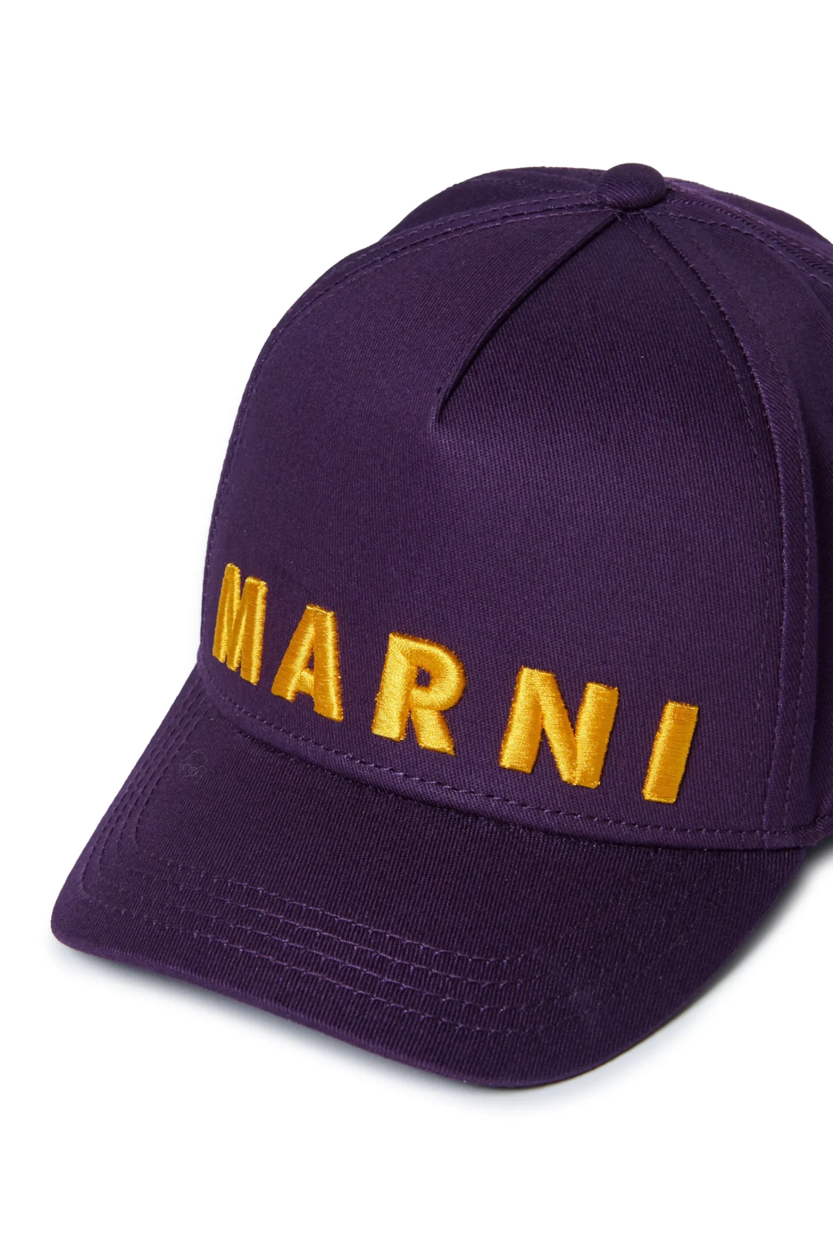 Hats And Caps | Logomania>MARNI Branded gabardine baseball cap violet