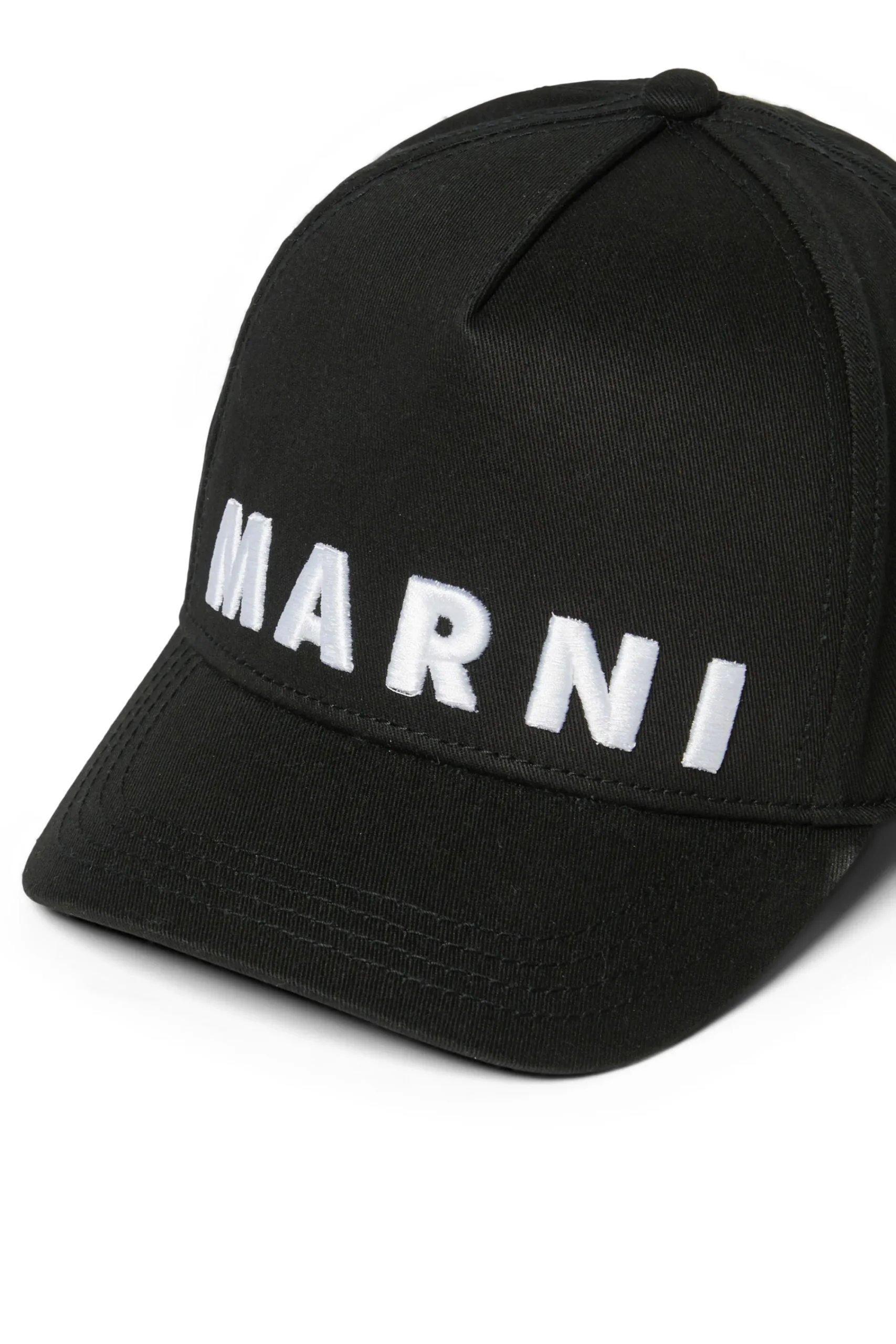 Hats And Caps | Logomania>MARNI Branded gabardine baseball cap black