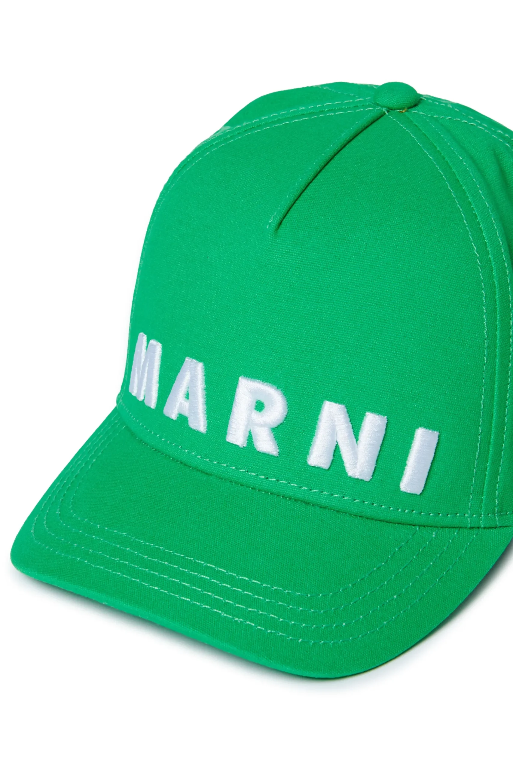 Hats And Caps | Logomania>MARNI Branded gabardine baseball cap pastel green