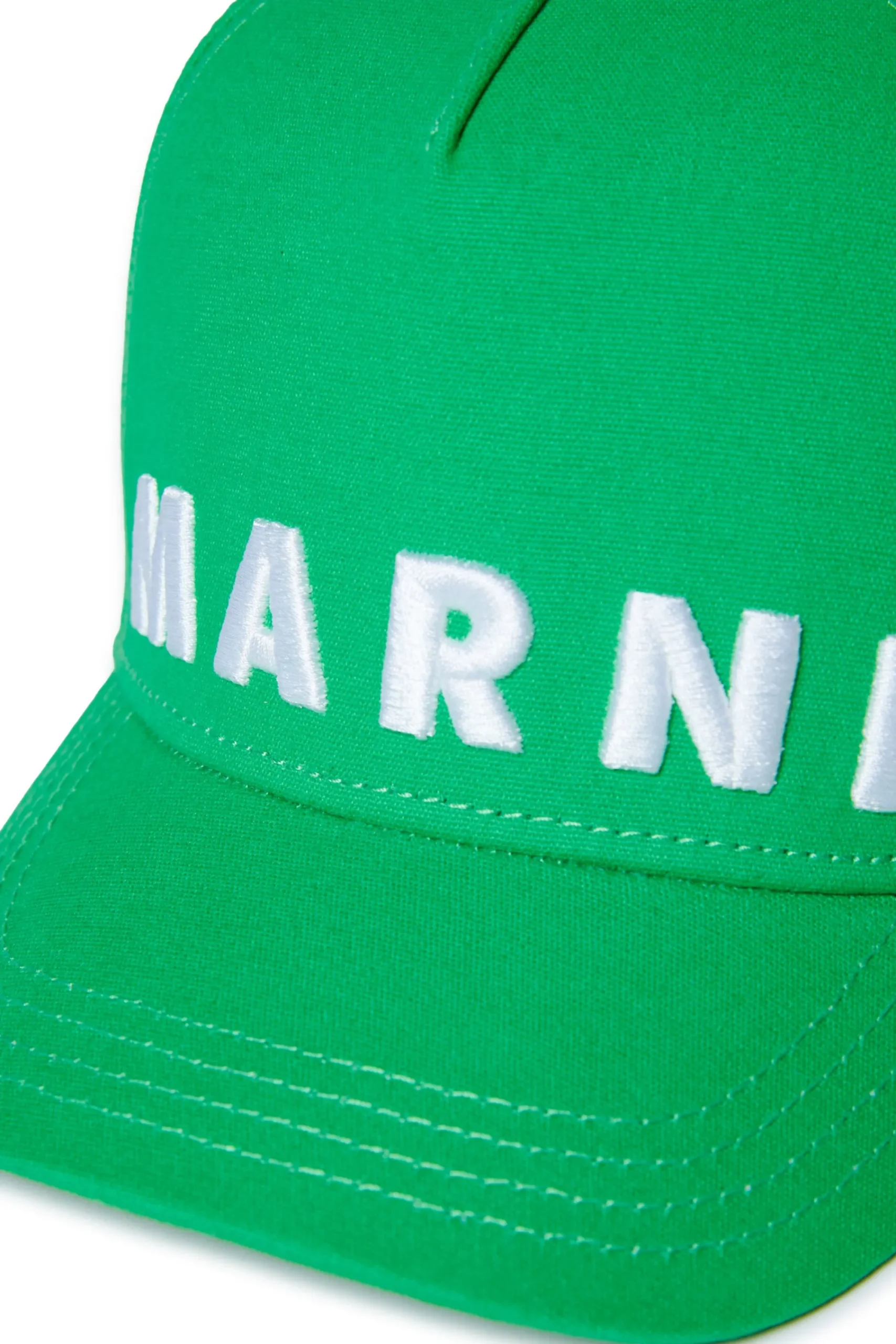 Hats And Caps | Logomania>MARNI Branded gabardine baseball cap pastel green