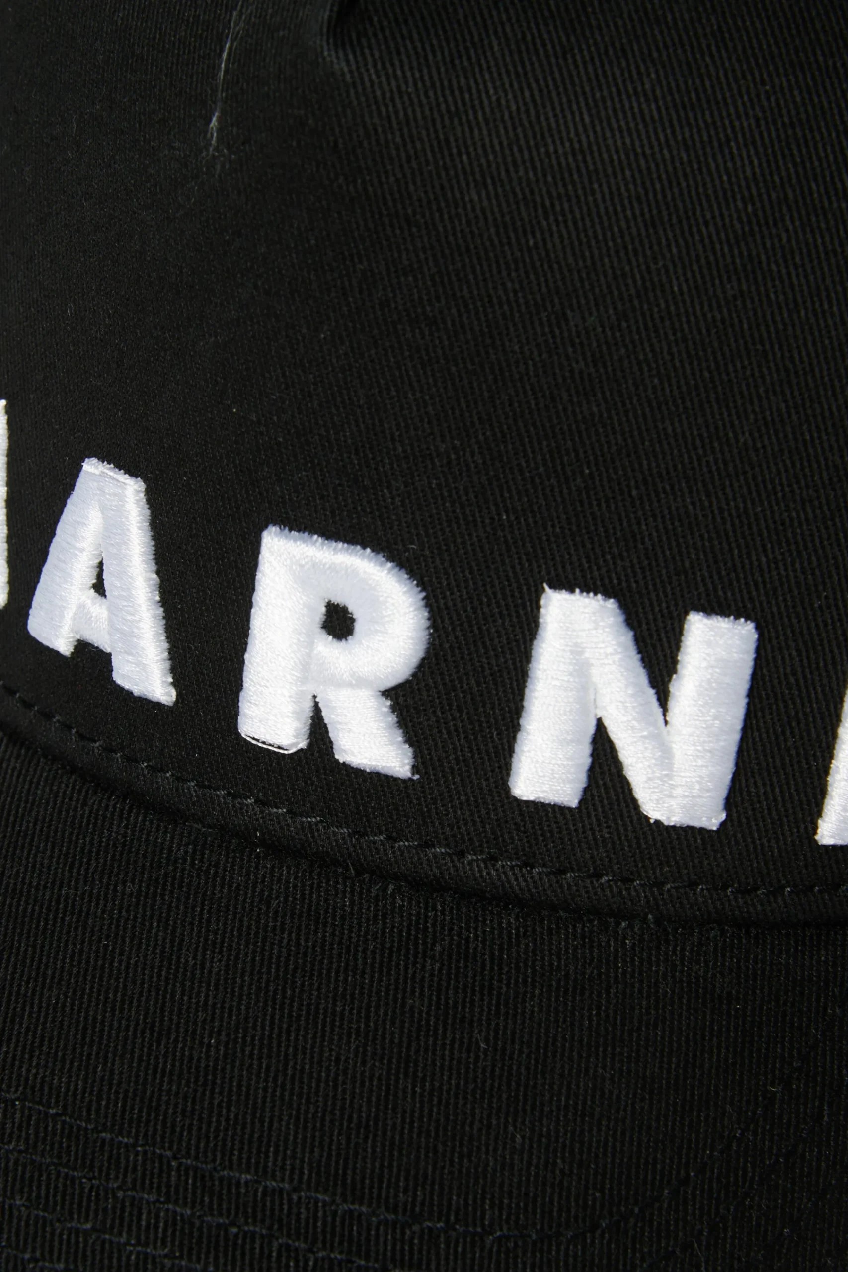 Hats And Caps | Logomania>MARNI Branded gabardine baseball cap black