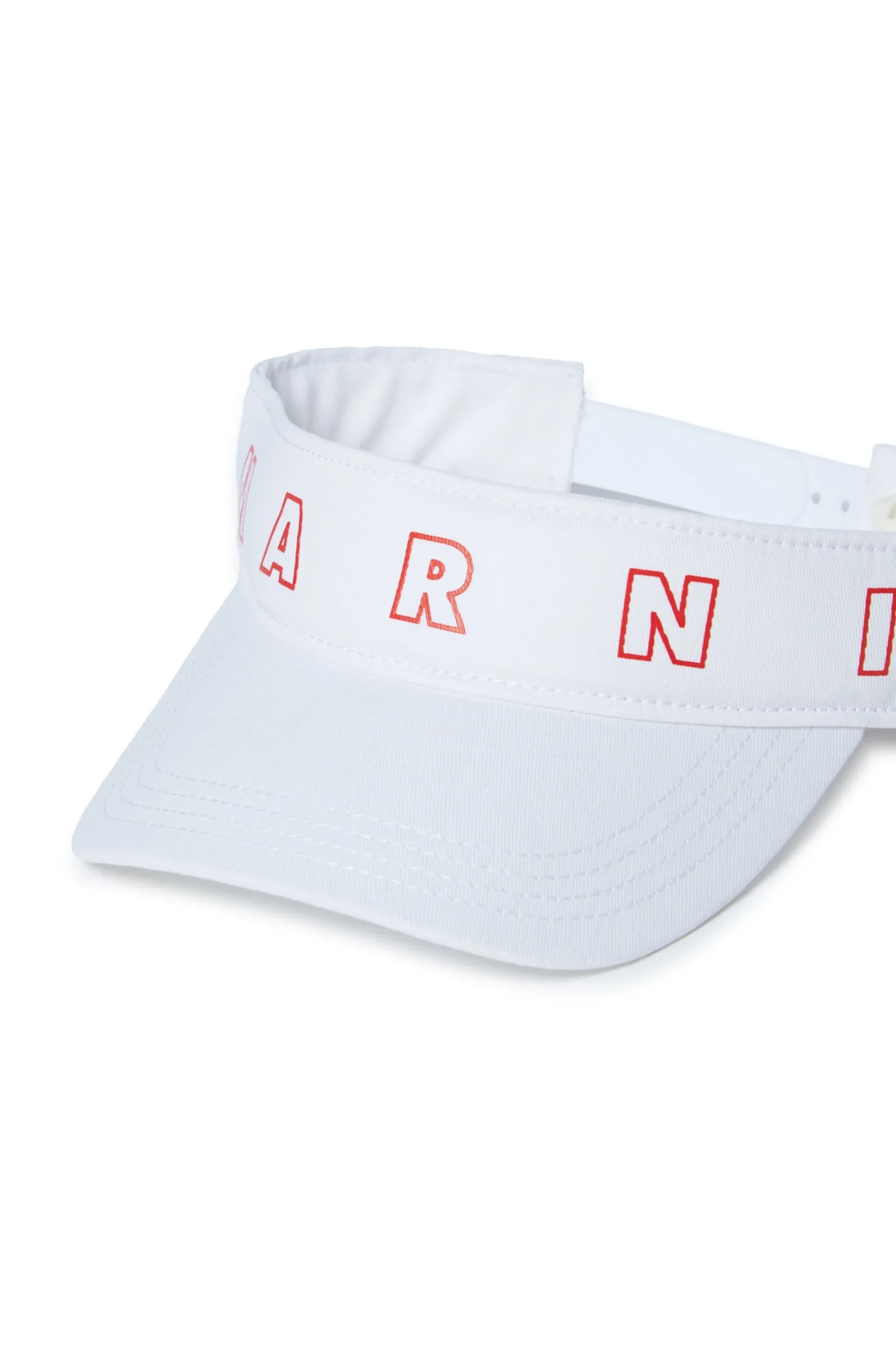 Hats And Caps | Logomania>MARNI Branded gabardine visor with Outline logo white