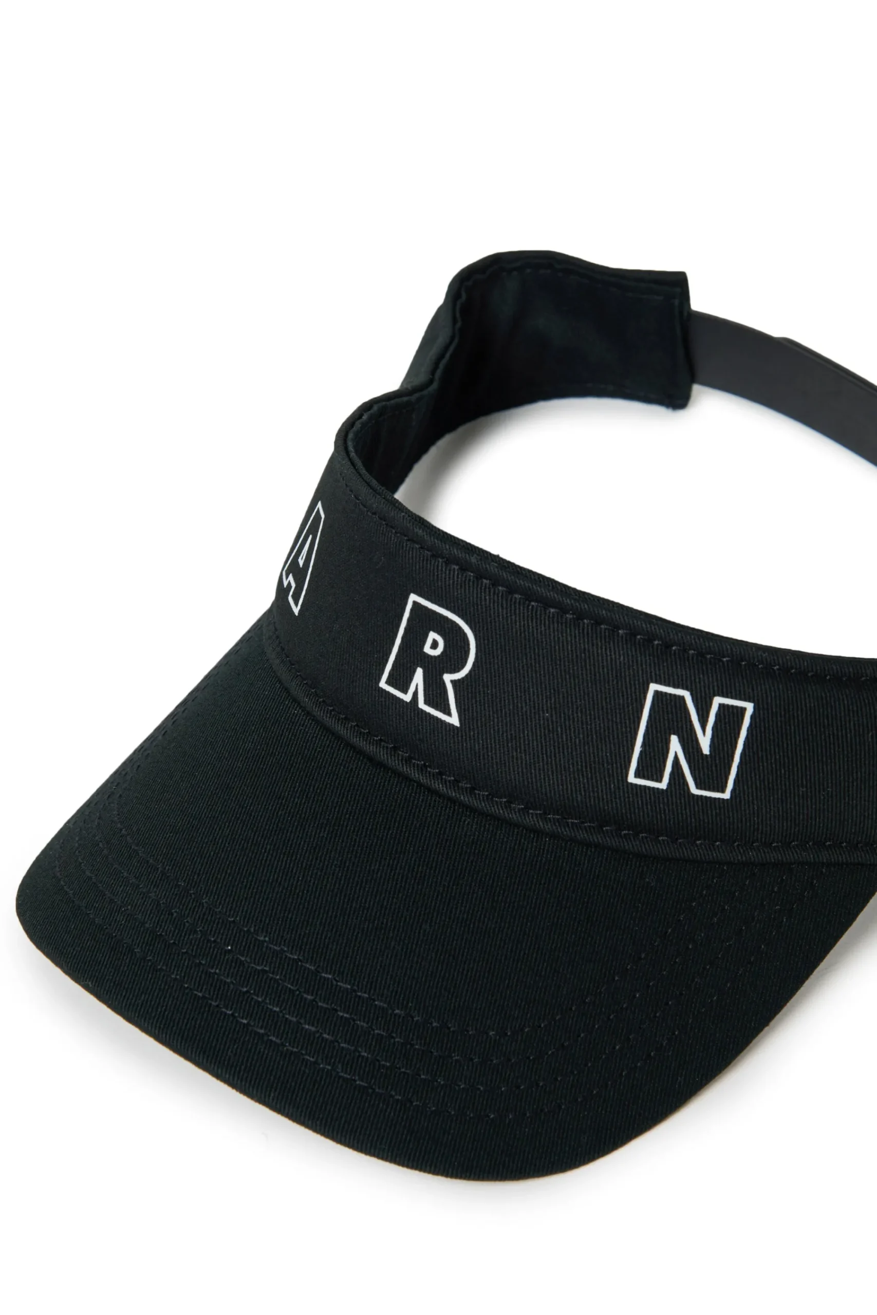 Hats And Caps | Logomania>MARNI Branded gabardine visor with Outline logo black