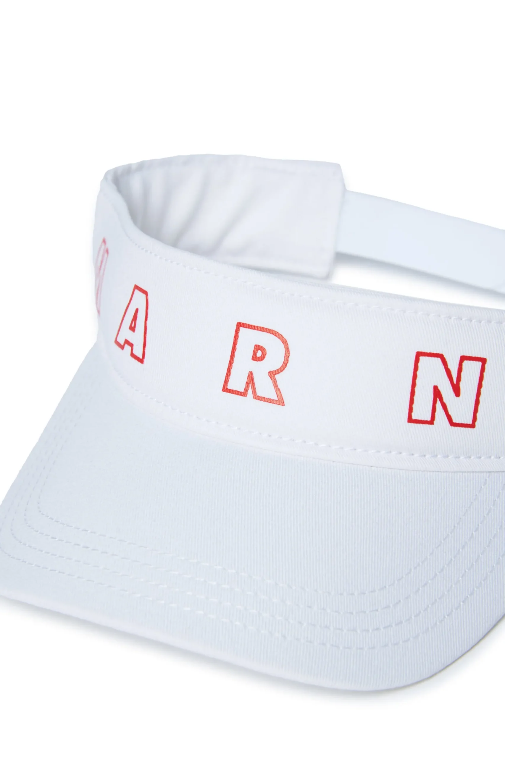 Hats And Caps | Logomania>MARNI Branded gabardine visor with Outline logo white