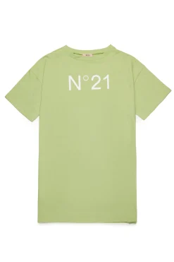 Swimwear | Logomania>N°21 Branded jersey cover-up dress light mint green