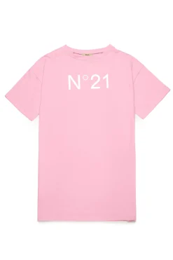 Swimwear | Logomania>N°21 Branded jersey cover-up dress pink