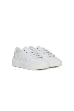 Sneakers | Sneakers>MARNI Branded leather low trainers white