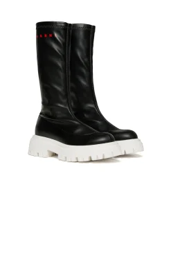 Boots And Combat Boots | Boots And Combat Boots>MARNI Branded long faux leather boots black