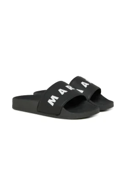 Slippers And Sandals | Slippers And Sandals>MARNI Branded slide slippers black