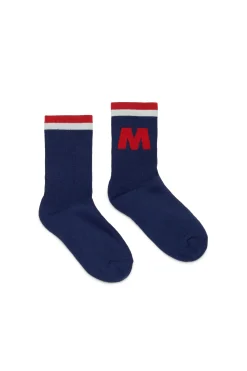 Socks | Logomania>MARNI Branded terry socks blue navy