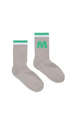Socks | Logomania>MARNI Branded terry socks light grey