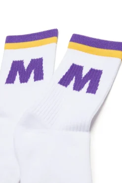 Socks | Logomania>MARNI Branded terry socks white