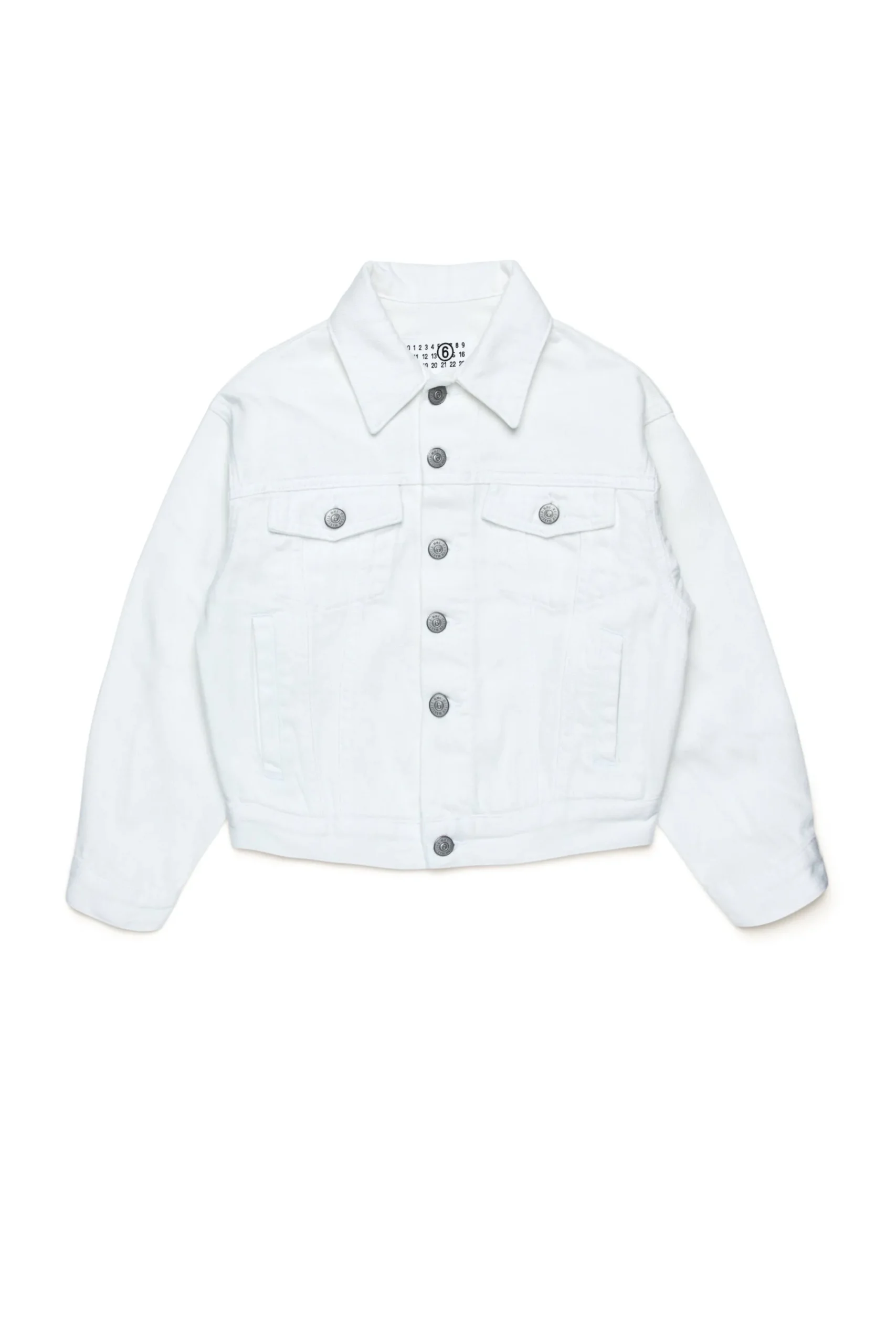 Jackets And Padded Jackets | Logomania>MM6 MAISON MARGIELA Branded white denim jacket off white