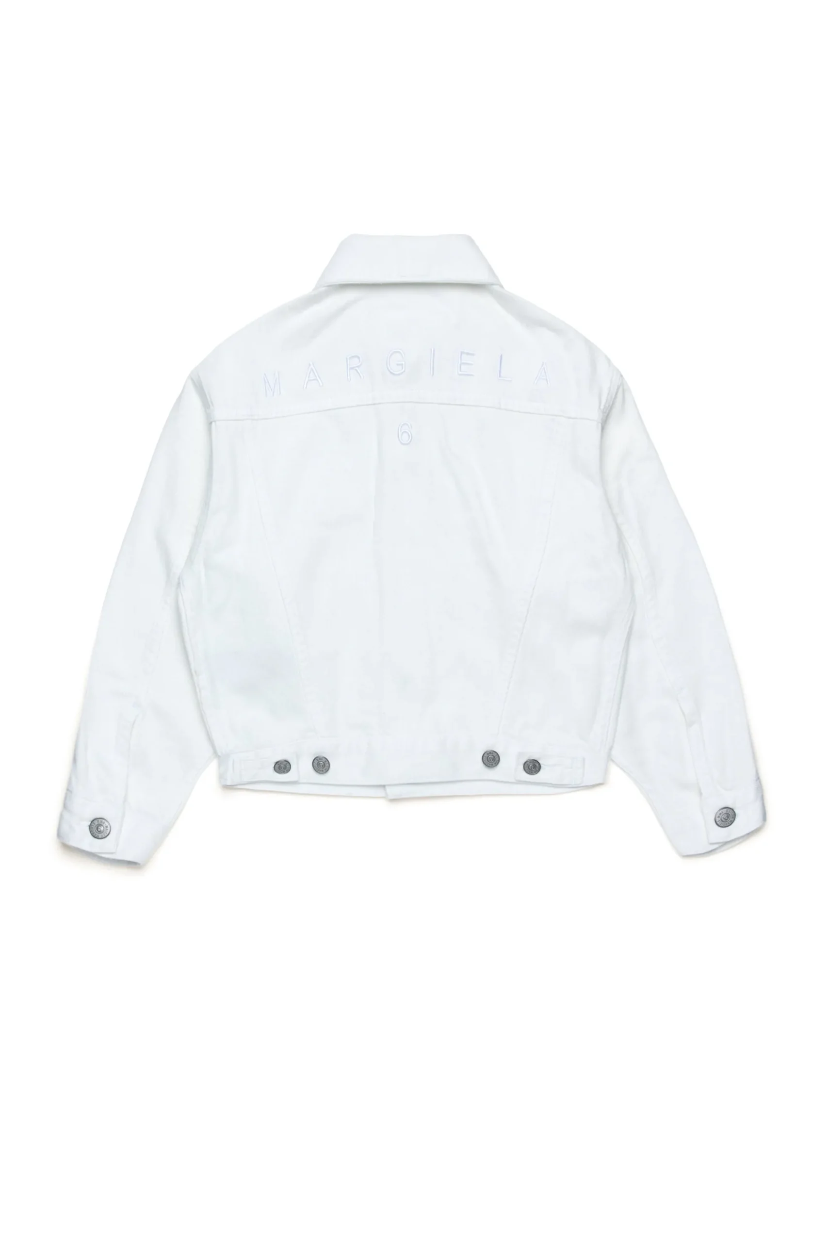 Jackets And Padded Jackets | Logomania>MM6 MAISON MARGIELA Branded white denim jacket off white