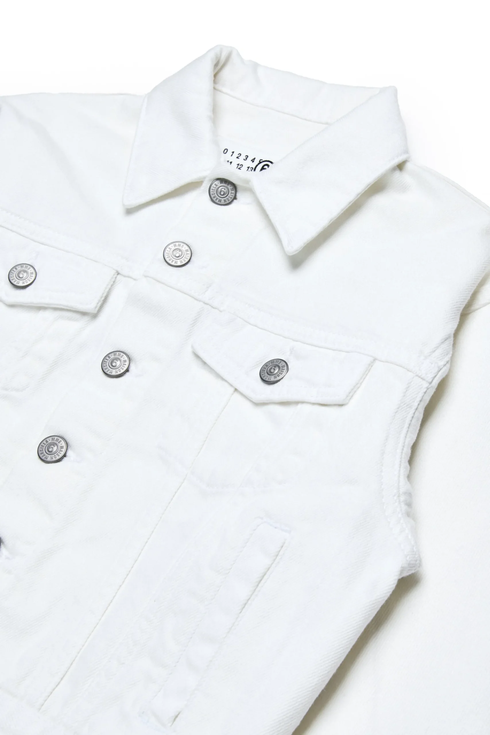Jackets And Padded Jackets | Logomania>MM6 MAISON MARGIELA Branded white denim jacket off white